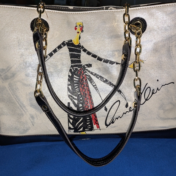 Anne Klein White and Black Women's Tote Bag - Picture 13 of 14